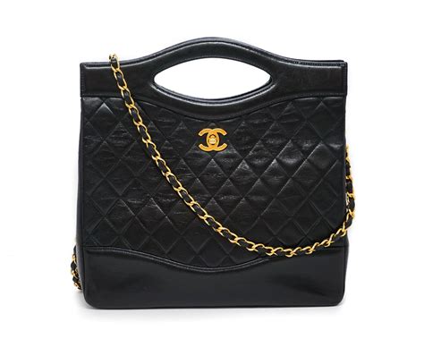 chanel cloth bag black|chanel 31 large shopping bag.